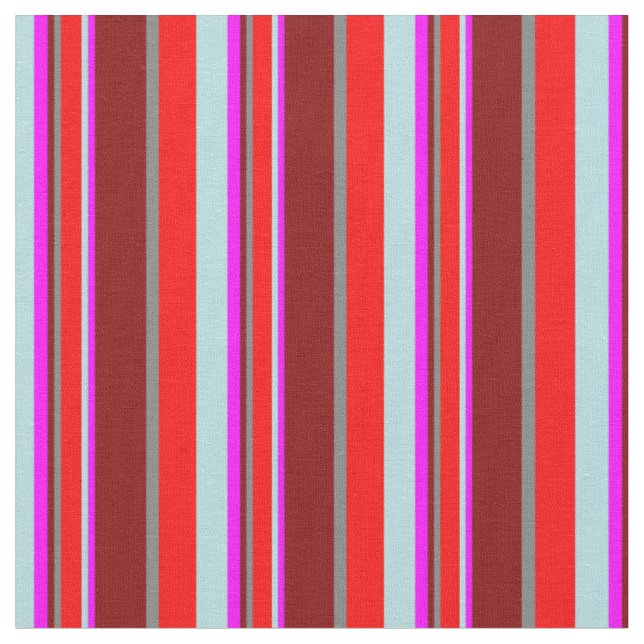 Tecido Pó Azul, Vermelho, Cinzas, Padrão Maroon e Fuchsia (Detalhe)