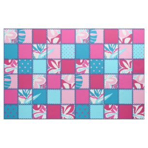 Tecido Pokii Hawaiian Floral e Ponto Patchwork