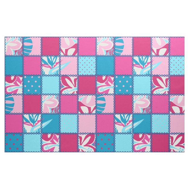 Tecido Pokii Hawaiian Floral e Ponto Patchwork (Fat Quarter)