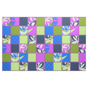 Tecido Pokii Hawaiian Floral e Ponto Patchwork