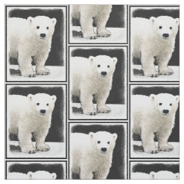 Tecido Polar Bear Cub Painting - Arte Original