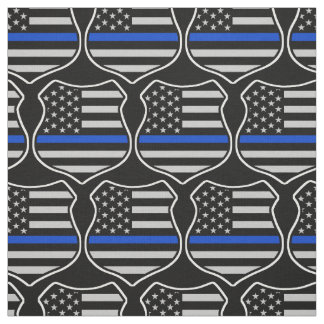 Tecido Polícia crachá bandeira americana com linha azul f