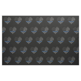 Tecido Polícia Fino Blue Line American Flag Heart
