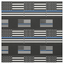 Policial Thin Blue Line American Flag