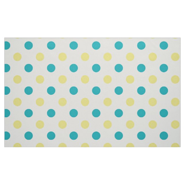 Tecido Polka Dotado Tecido/Teal e Amarelo (Fat Quarter)