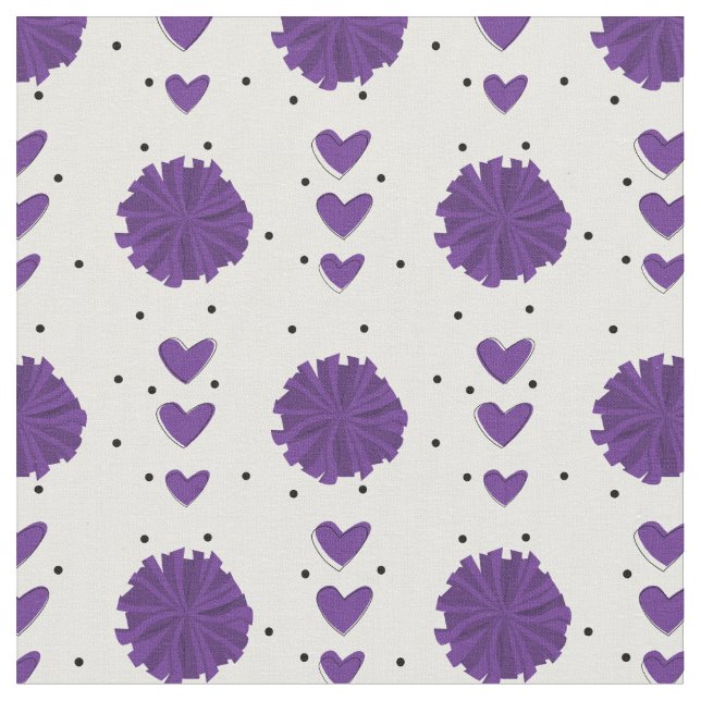 Tecido Pom Pom Pom Pom Pom & Hearts Padrão (Detalhe)