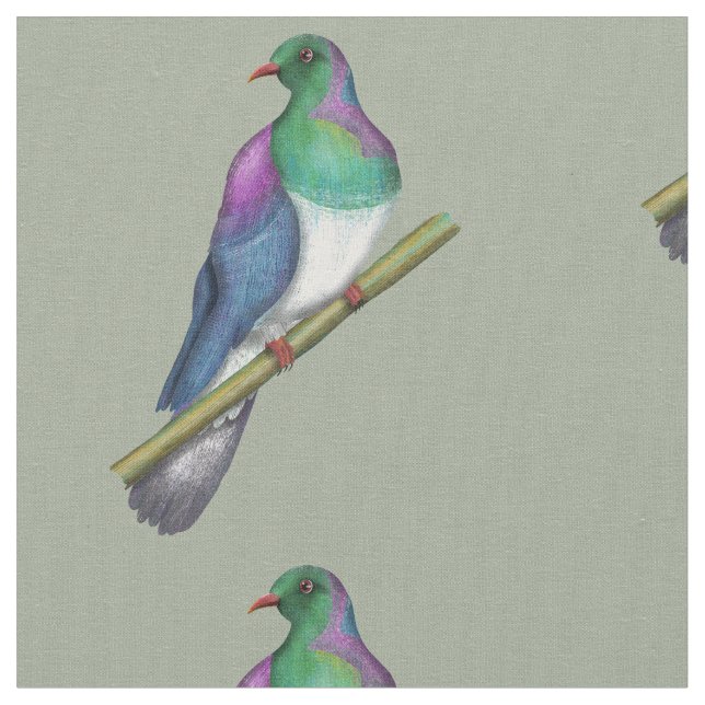 Tecido Pombo Kereru Wood (Detalhe)