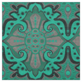 Tecido Pomegranato fatiado, hortelã e cinzas, padrão boêm