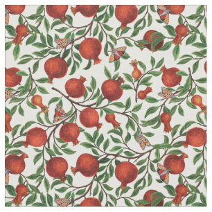 Tecido Pomegranatos e Bella Moths em branco