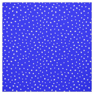 Tecido Pontos Abstrato Brancos Modernos no Azul Real