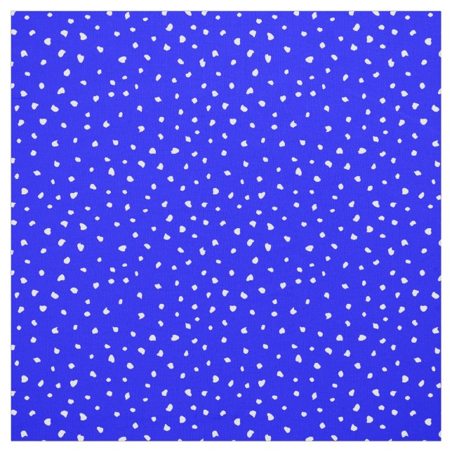 Tecido Pontos Abstrato Brancos Modernos no Azul Real (Modelo)