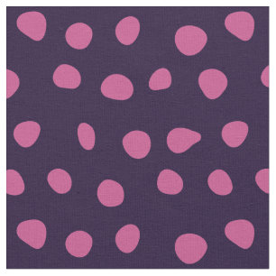 Tecido Pontos Brancos Rosa em Roxo