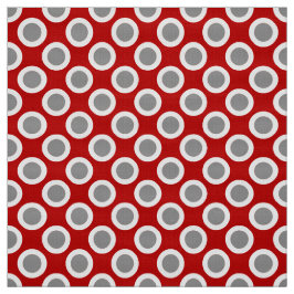 Tecido Pontos circundados retros, vermelho escuro e