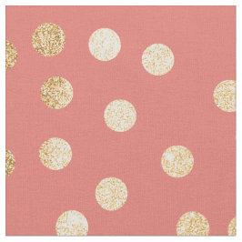 Tecido Pontos cor-de-rosa e Dourados corais da cidade do