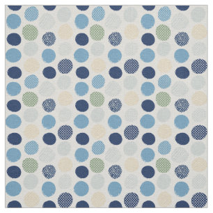 Tecido Pontos Distantes Círculos Verdes Azuis, Barulhento