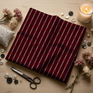 Tecido Pontos e Listras Geométricas Burgundy Minimalista