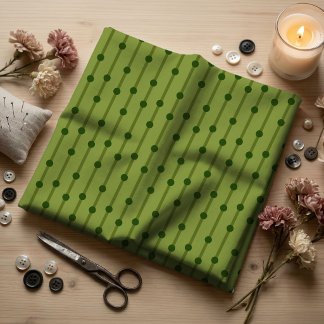Tecido Pontos e Listras Geométricas Minimalistas em Verde