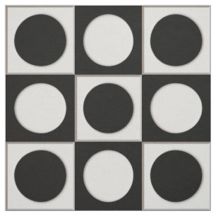 Tecido Pontos & quadrados / branco preto + suas ideias