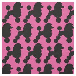 Tecido Poodle Preto em Rosa