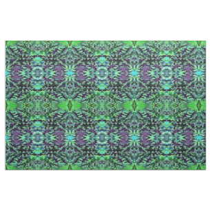 Tecido Pop art abstrato da folha no verde e no roxo de