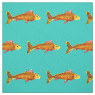Tecido Pop art da arte dos peixes do cometa do peixe