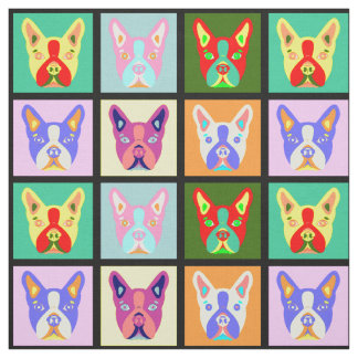 Tecido Pop art de Boston Terrier
