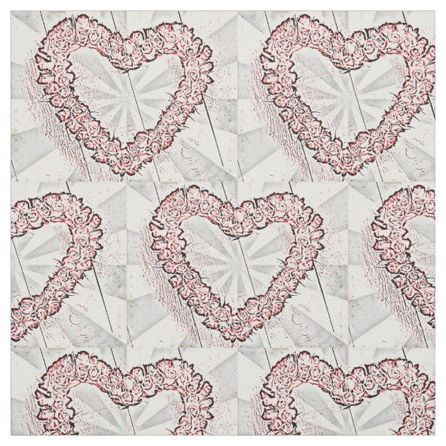 Tecido Pop Art Heart Wreath (Modelo)
