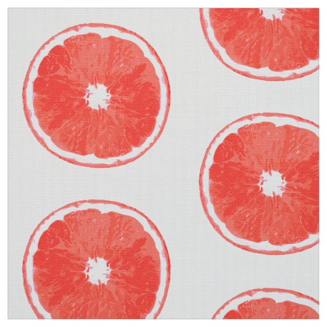 Tecido Pop Art Pink Grapefruit Slices - fundo branco (Modelo)