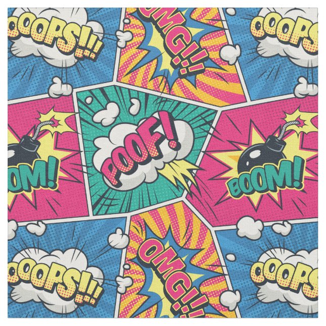 Tecido Pop de arte da revista em quadrinhos (Detalhe)