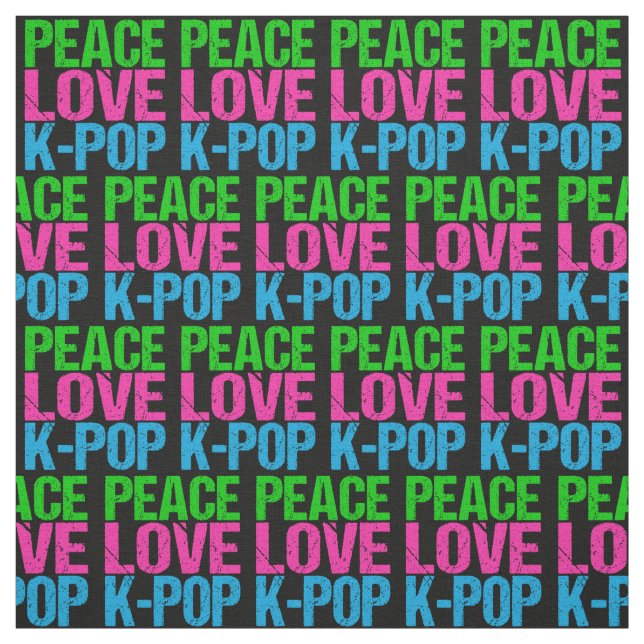 Tecido Pop Music Peace Love K-Pop (Modelo)