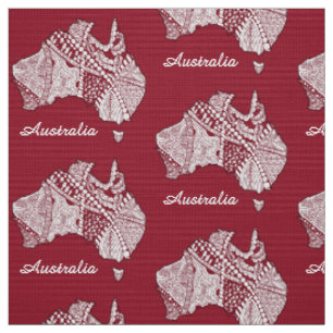 Tecido Portaria de Arte do Mapa da Austrália