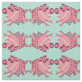 Tecido Posh Piggy em rosa sobre Lucite Green