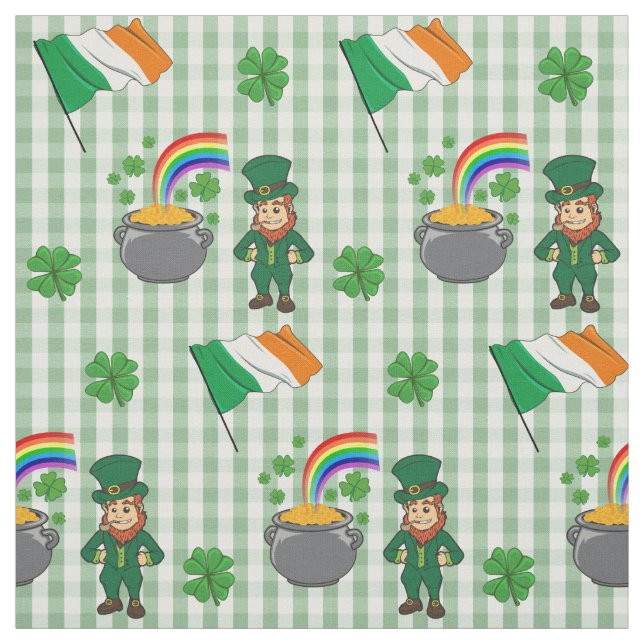 Tecido Pote Arco-Íris Irlandês Leprechaun Da Diversão Dou (Modelo)