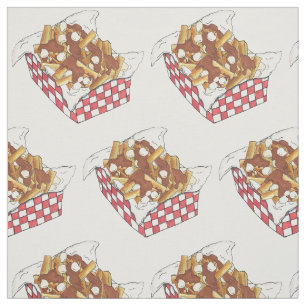 Tecido Poutine Quebec Canadá Comida francesa Fries