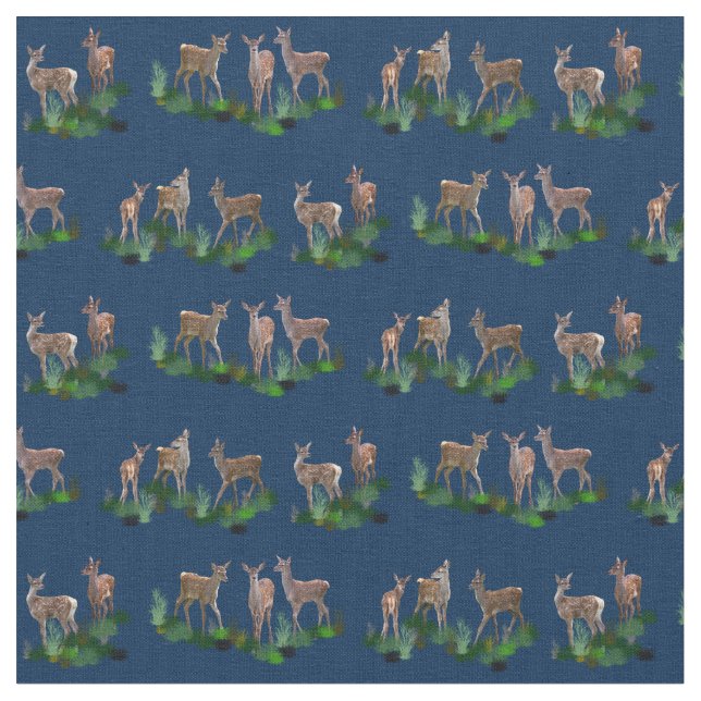 Tecido Prado do Bambi (Azul Marinho) (Detalhe)