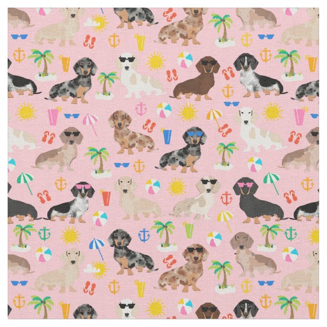 Tecido praia rosa dos cães (Detalhe)