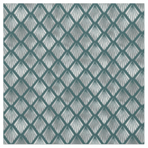 Tecido Prata Moderna Azul-Elegante Art Déco