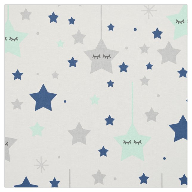 Tecido Prendendo Olhos Sonolentos Estrelas Marinho Azul M (Modelo)