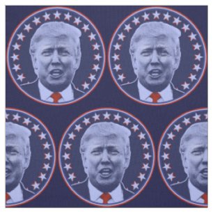 Tecido Presidente Donald Trump em Azul