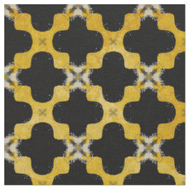 Tecido Preto, Amarelo, Cinza Padrão Urbano Moderno
