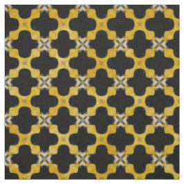Tecido Preto, Amarelo, Cinza Padrão Urbano Moderno