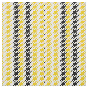 Tecido Preto amarelo retro de Houndstooth