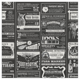 Tecido preto antigo de jornal assustador de halloween