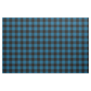 Tecido Preto Azul Gingham Verifica Padrões de Tartan