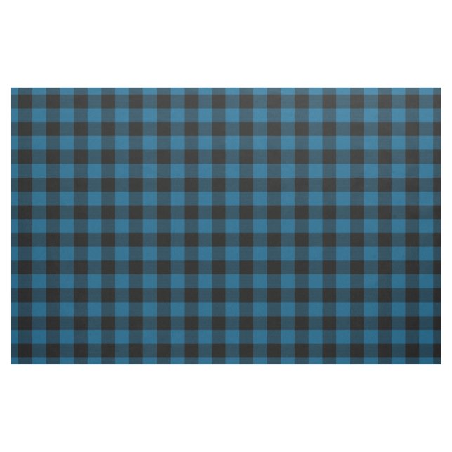 Tecido Preto Azul Gingham Verifica Padrões de Tartan (Fat Quarter)