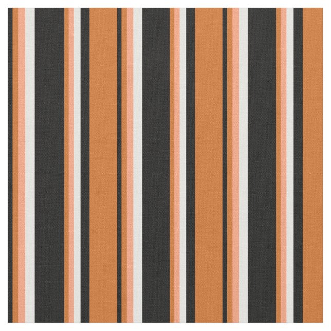 Tecido Preto, Chocolate, Salmão Claro e Stripes Brancas (Detalhe)