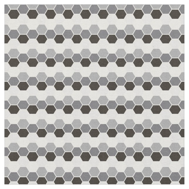 Tecido Preto Cinza Branco Geométrico Hex Hexagrama (Detalhe)