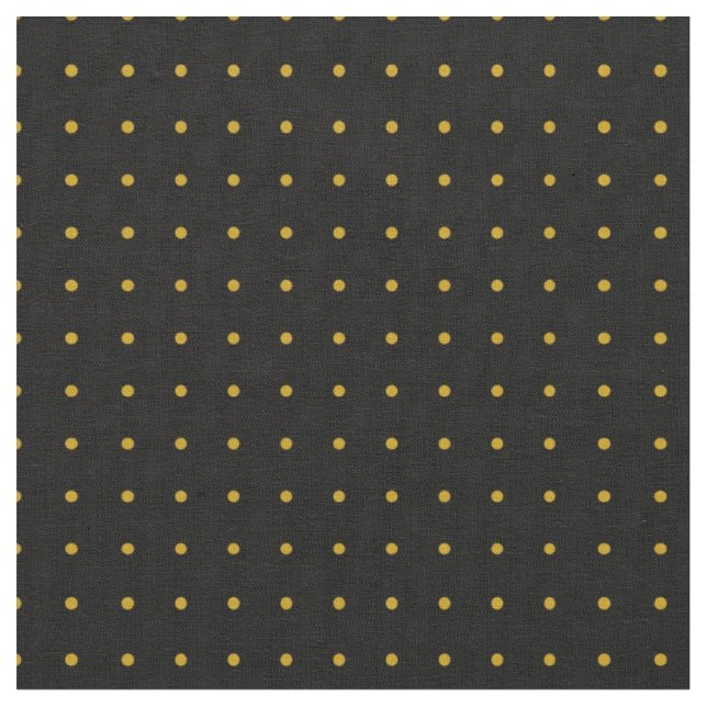 TECIDO PRETO COM BOLINHAS DE OCRE AMARELO (Detalhe)