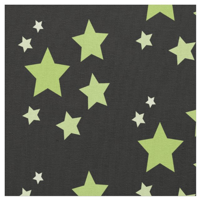 Tecido Preto com Estrelas Verdes (Detalhe)