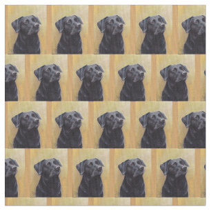 Tecido preto da arte do cão do retrato de labrado